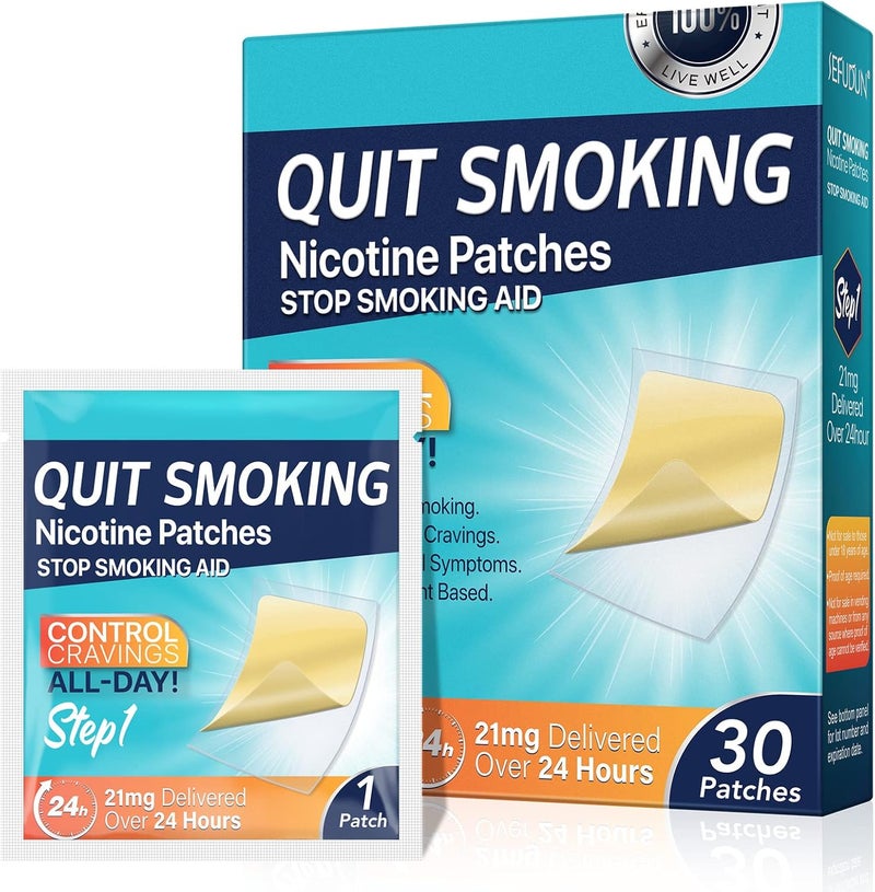 Yecuce Stop Aid,Helping Quit Patch,Stop Patches,Step 1,30 Patches,21mg Delivered Over 24 Hours - Image 1
